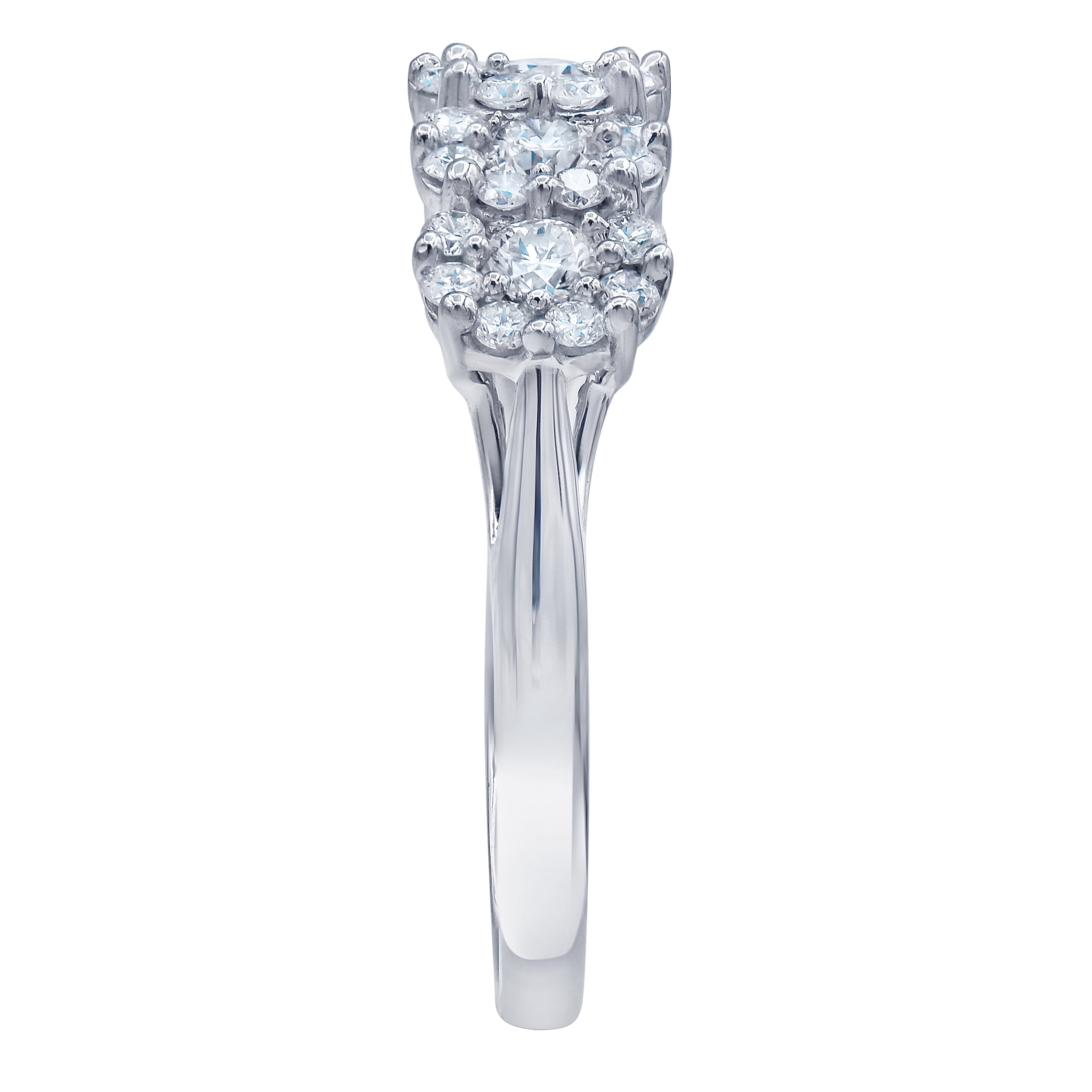 Arista 1 1/3 Carat T.W Lab Grown Diamond Cluster Engagement Ring in Sterling Silver (I, SI)