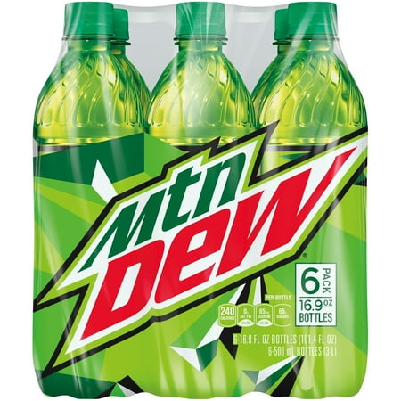 mountain dew soda 6 count 16 9 fl oz bottles walmart com