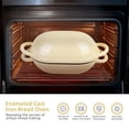 thumbnail image 3 of Dutch Oven For Bread Baking - Cast Iron Pot With Lid Sourdough  Artisan Loaves & No-knead 2 Qt / 1.9l (enameled Round Stovetop Safe) White, 3 of 7