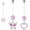 Silver, Clear, Pink, variant on 14G Flexible Clear Acrylic Pregnancy Belly Button Ring Butterfly Heart Dangle Pregnancy Maternity Belly Rings 3PCS