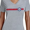thumbnail image 3 of Women's Starter Gray Philadelphia 76ers Team Stripe V-Neck T-Shirt, 3 of 3