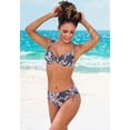 thumbnail image 3 of LASCANA Women's Mix Print Mid Rise Bikini Swimsuit Bottom Ruching, 3 of 6