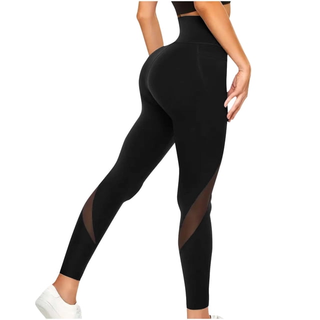 Timegard Yoga Pants for Women Breathable Stretch High Waist Butt Lifting Mesh Workout Leggings Quick Dry