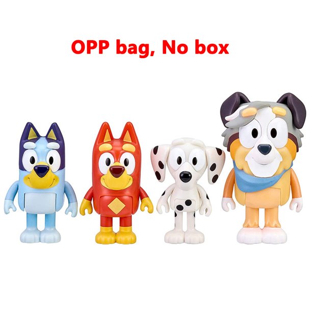 Bluey-figuras de acción de Anime para niños, conjunto de juguetes de Bingo Bandit Chilli, versión familiar y escolar, articulación móvil, modelo de PVC, muñeca, regalos de cumpleaños