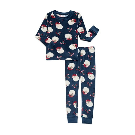 Wonder Nation Toddler Boys Long Sleeve Tight Fit Top and Pants Sleep Set, 2-Piece, Sizes 12M-5T