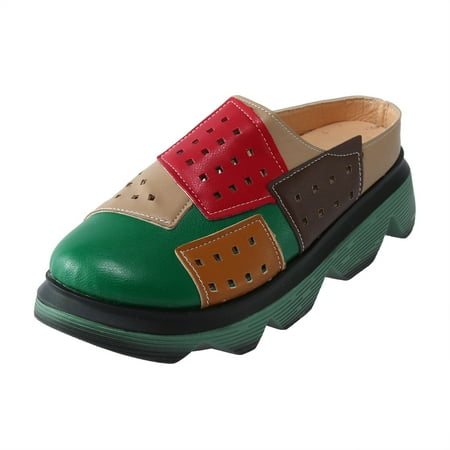 

Dtydtpe Fashion Summer Women s Sandals Thick Sole Wedge Heel Colorblock Hollow Breathable Comfortable Casual Cute Colorful Sandals for Women Heeled Sandals for Women Clear Comfortable Womens San