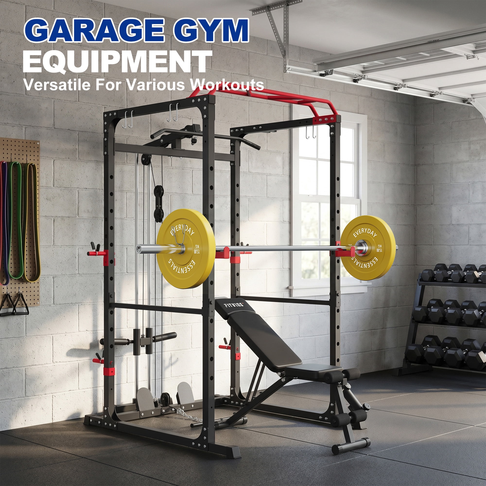INTRTLOCKINGING TILES 35 LB Olympic Bumper Plate Pair, Rubber Weight Plates with 2-Inch Center Insert, Low-Rebound Design for Home Workouts and Weightlifting