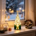 thumbnail image 5 of Mini Christmas Tree Table Lamp LED Night Light, Small Xmas Desktop Ornament for Window Sill Fireplace Holiday Decor, Plastic, Warm White Glow, Gift Box Base, 5 of 6