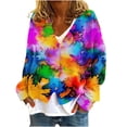 thumbnail image 2 of Wancir Cardigan Sweaters for Women Graphic Print V Neck Button Down Oversized Cardigans 2024 Loose Knit Outwear, 2 of 5