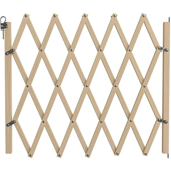 Pet Isolation Gate Wooden Fence Fence Dog Sliding Gate Wooden Gate Dog Bamboo Gate,Oversized Retractable Wooden Pet Barrier