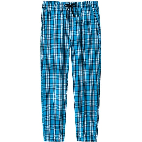Mens Pajama Pant Lounge Pants Sleepwear Pants Soft Cotton Plaid with Pockets& Drawstring
