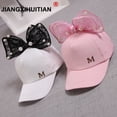 thumbnail image 2 of Gorra de malla para niños, gorro de béisbol con lazo grande, Snapback, Hip Hop, oreja de conejo, perla, primavera y verano Fivean unisex, 2 of 2