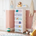thumbnail image 3 of SONGMICS Estantería Modular Infantil de 6 Cubos, Zapatero Infantil, 43 x 31 x 105 cm, Armario Modular, para Ropa, Juguetes, Blanco, 3 of 5