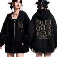 thumbnail image 3 of Y2K Faith Over Fear Jesus Christian Zip Up Hoodie Bible Verse Cardigan Sweatshirt Fashion Aesthetic Fleece Oversized Coat Street, 3 of 4