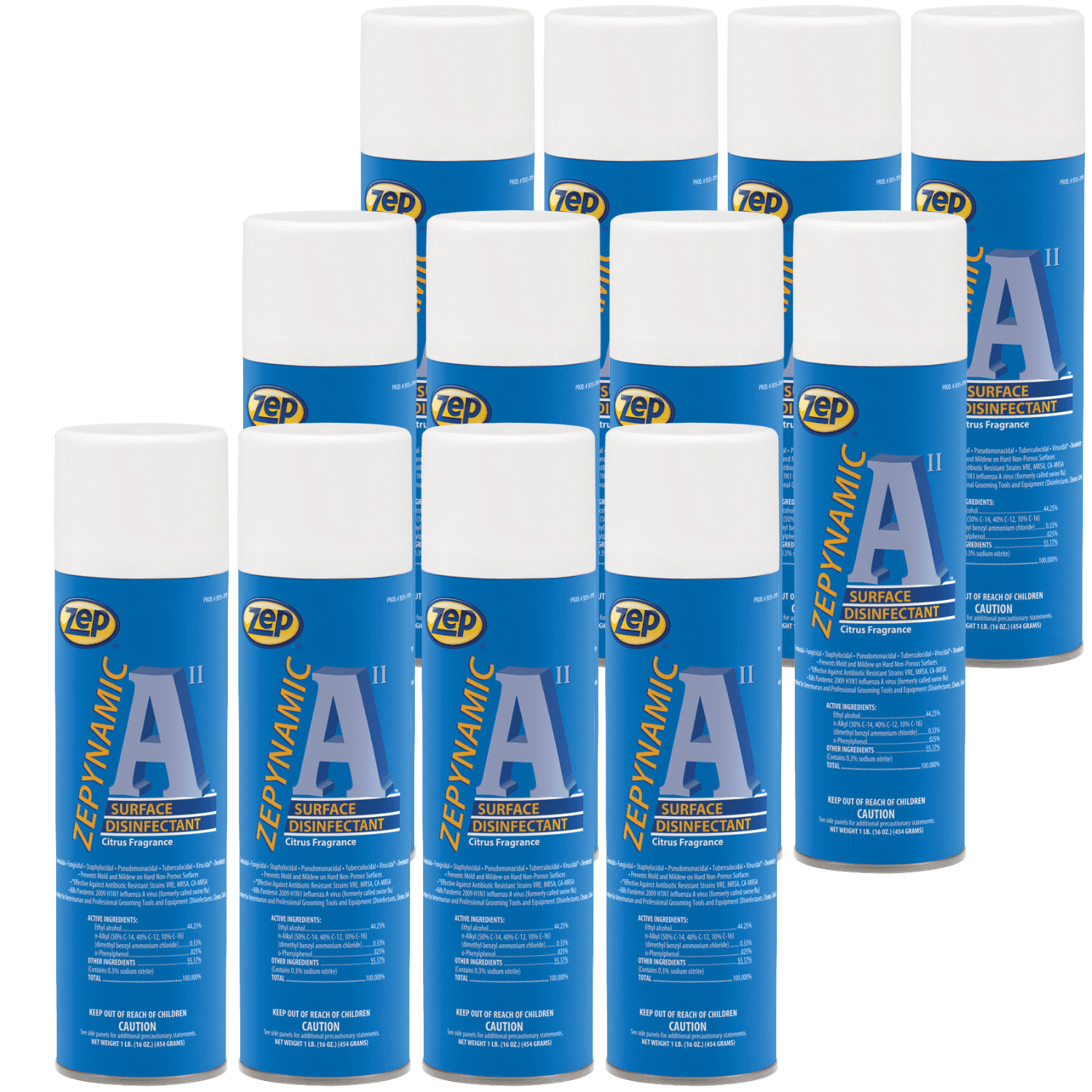 Zep Surface Disinfectant Aerosol Spray "Zepynamic A II" 16 oz. (Case of