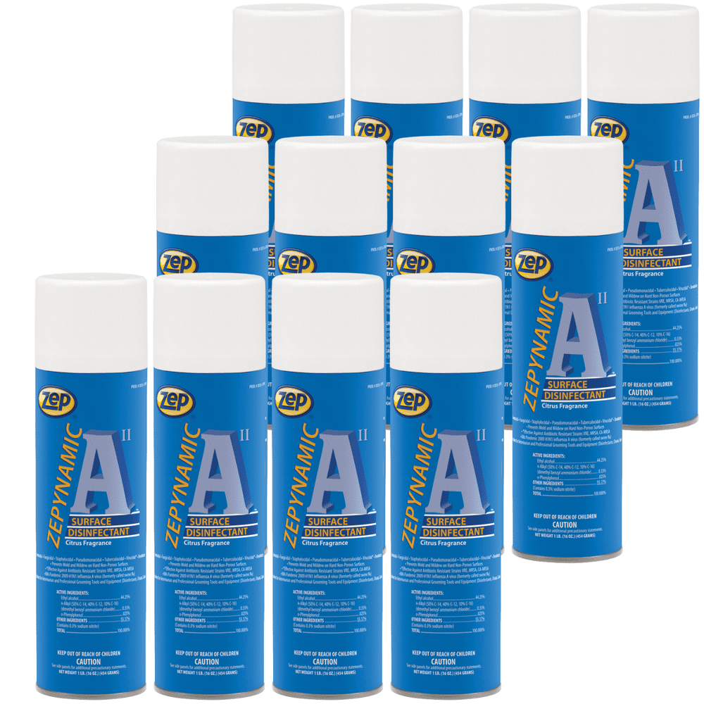 Zep Surface Disinfectant Aerosol Spray "Zepynamic A II" 16 oz. (Case of