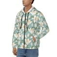 thumbnail image 3 of Goofa Lilies Flowers Pattern Mens Full-zip Hoodie, Zip-up Pullover Hooded Sweatshirt, Kangaroo Pocket Hoodie Ideal for Daily Wear, Travel, and Home-Medium, 3 of 5