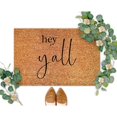 thumbnail image 1 of Hey Y'all Coir Mat Door Mats Lettering Quotes Funny Weather Resistant Non Slip Mat for Front Porch Entrance Home Entryway 18x30 Inch, 1 of 5