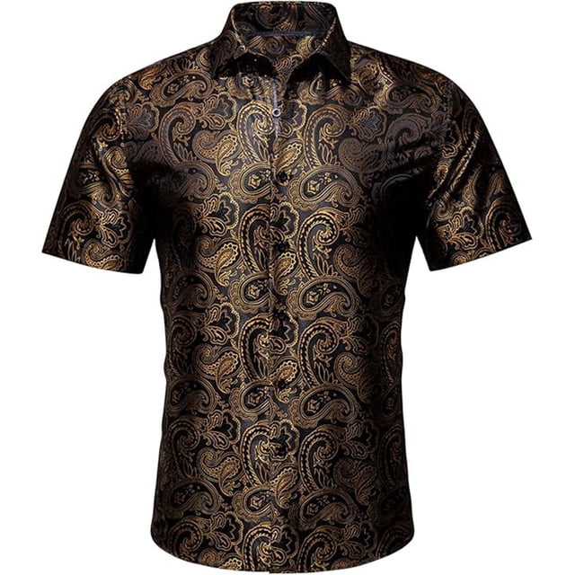 Chemise à Manches Courtes Imprimé Tropical pour Hommes, Décontractée, Été, Plage, Coupe Régulière, Tissu Confortable