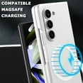 thumbnail image 2 of Compatible with Magnetic Case for Samsung Galaxy Z Fold 5 Case with Screen Protector,Ultra Slim Hinge Protection Wireless Charging Heavy Duty Protective Case for Galaxy Z Fold 5 5G Case Silver, 2 of 12