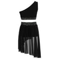 thumbnail image 2 of Riismen Kids Girls Lyrical Dance Dress Crop Tops with Skirt Leotard Ballet Dance Outfits Ballroom Dancewear Black 6, 2 of 6