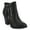 Black, variant on Womens Vally Inside Zip Stacked Heel Booties, Widths Available