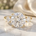 thumbnail image 3 of Rosec Jewels IGI Certified Lab Grown Diamond 3 Stone Engagement Ring - Big Diamond Ring for Women - E-VS1 Grade - with Jewelry Box, 18K Yellow Gold, US 7.00, 3 of 8