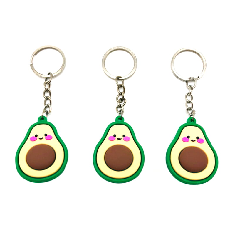 Fruit Avocado Smile-shaped Keyfob Keychain Keyring Jewelry Gift Key Chain RiBDA