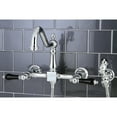 thumbnail image 2 of Kingston Brass KS1241PKLBS Duchess Wall Mount Bridge Kitchen Faucet with Brass Spray, Polished Chrome, 2 of 4