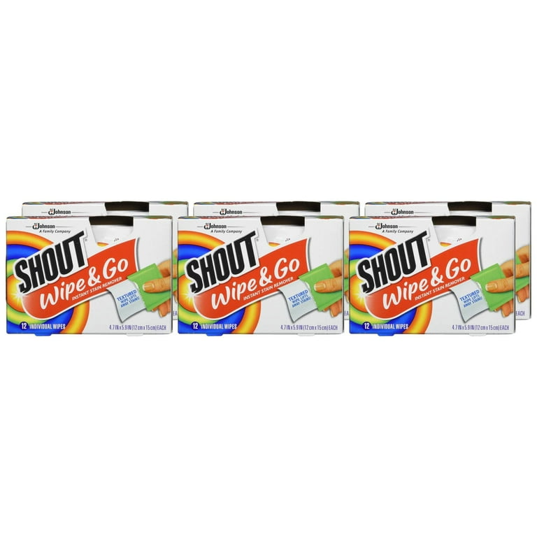  Shout Stain Remover Wipes-12 ct. (Pack of 3) : Health &  Household