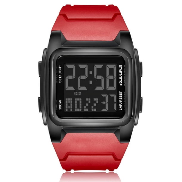 Reloj electrónico deportivo retro de pantalla grande cuadrado para hombre, luminoso, resistente al agua, multifuncional, para exteriores, militar, reloj deportivo