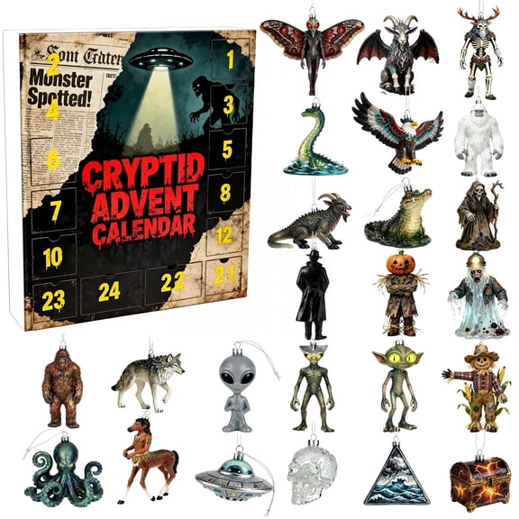 BESTSKY 2025 Cryptid Advent Calendar,Advent Calendar for Adult，Cryptid Advent Calendar for Home Christmas Holidy Decoration