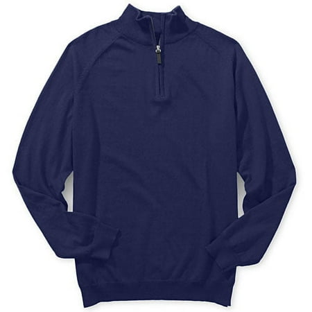 Big Men's Organic Cotton-Cashmere Blend Quarter-Zip Sweater