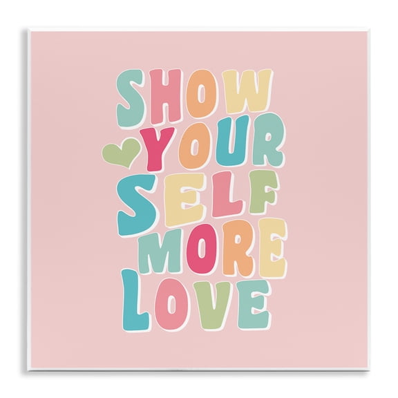 Stupell Industries Contemporary Retro Pastel Self Love Wall Plaque Art, 12 x 12, by Daniela Santiago