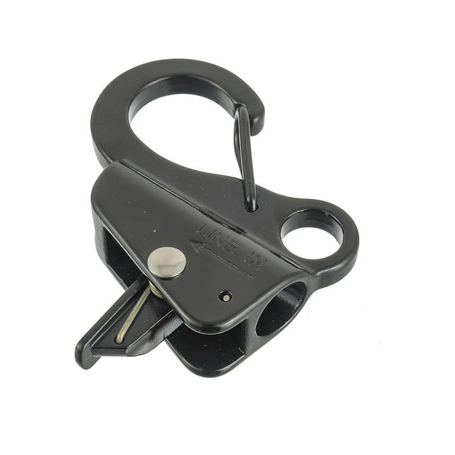 Boat Anchor Hook Sliding Hook,Stainless Steel Easy to Use Knotless Anchor System with Quick Release for 3/8" Rope Jet Skis Pontoon (black)