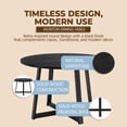 thumbnail image 2 of ROME + OAK Worton 45" Modern Farmhouse Round Dining Table, Wood Furniture, Black, 2 of 8