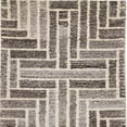 thumbnail image 5 of 8' Taupe Gray And Tan Wool Geometric Tufted Handmade Runner Rug, 5 of 9