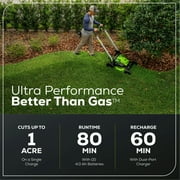 Greenworks 60V 25 Cordless Brushless Self-Propelled Mower + Two (2) 4.0Ah Batteries & Dual Port Charger