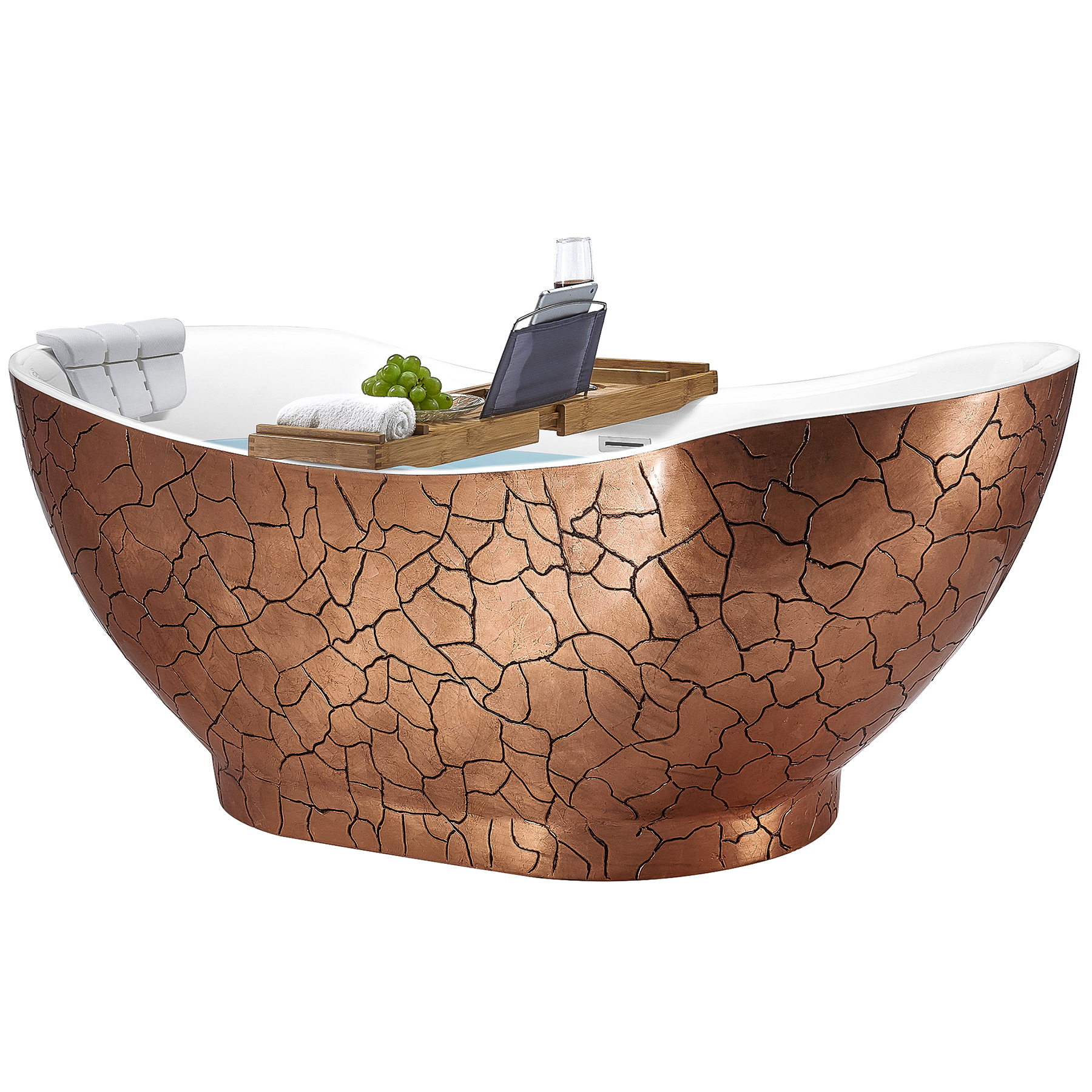 Freestanding Bathtub 67 Inch Rose Gold Acrylic Bathtub Modern Flat