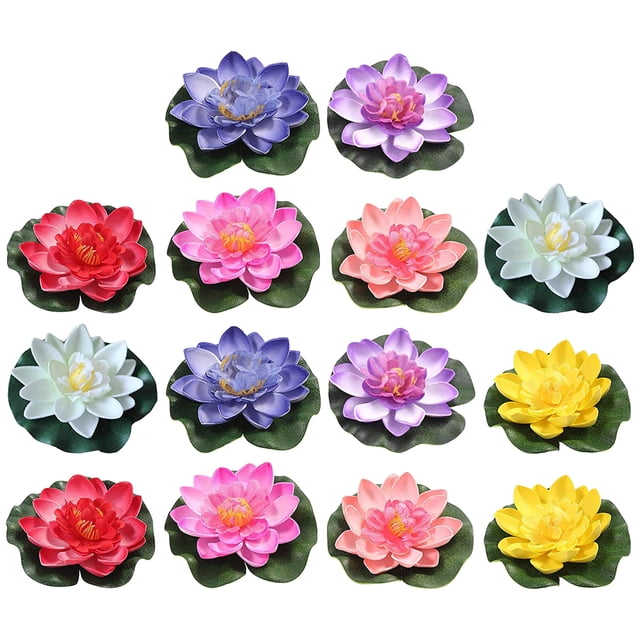 Miangastore 14Pcs Artificial Flowers Simulated -flower Decor Floating -flower Pool Flower Adornment
