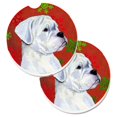 thumbnail image 1 of Boxer Rouge & Vert Flocons de Neige Vacances Noël Ensemble de 2 Porte-Gobelet Voiture Coaster, 1 of 1