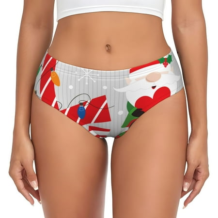 Goofa Christmas Gnome With Love Pattern Women s Cotton Underwear Brief Underwear Ladies Panties- Soft  Comfortable  and Stretchy Underwear-4X-Large