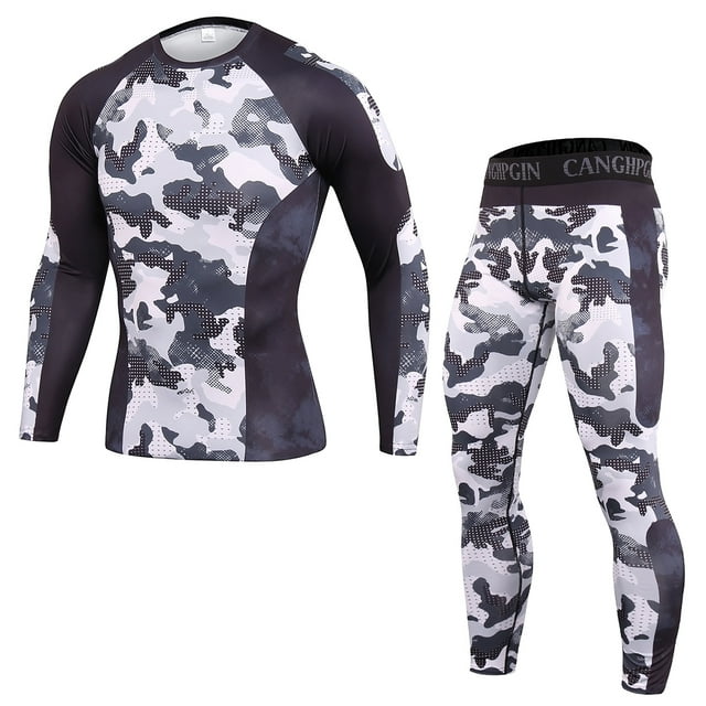 xiaxaixu 2Pcs Men Spring Sportswear, Multicolor Pullover Tops + Tight Pants