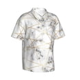 thumbnail image 2 of White Marble Hawaiian Shirts For Men, Summer Short-Sleeve Relaxed-Fit Button-Down Shirts 3x-Large, 2 of 9