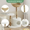 thumbnail image 4 of Royalbelle Stylish Feline Tower,Modern Cat Tree with Large Rattan Basket,Scratching Posts,Realistic Branch Design,Rest and Play,No branches, 4 of 9