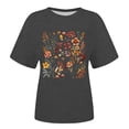thumbnail image 5 of Trendfront Womens Oversized Floral Graphic Print Tee Summer Short Sleeve T Shirts Crewneck Casual Trendy Plus Size Daily Wear Tops Clothes, 5 of 5
