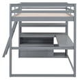 thumbnail image 6 of EUROCO Full Size Loft Bed with Desk and Shelf, Gray, 6 of 12