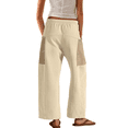 thumbnail image 2 of Women Baggy Barrel Sweatpants Casual Drawstring Wide Leg Pants Lounge Cargo Trousers with Pockets, 2 of 7