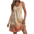 thumbnail image 2 of Otvok 2025 Womens Summer Dresses Fashion Pocket Print Sleeveless V-Neck Dress, 2 of 6