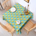 thumbnail image 2 of Yellow Lemon Fruit Slices LightBlue Pattern Square Tablecloth,Waterproof Square Table Cover,Wipeable Spillproof Washable Table Cover for Home Kitchen Party Decor 60"x60"(152x152cm), 2 of 6